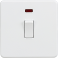 Knightsbridge MLA SF8341NMW Screwless 20A 1G DP Switch with Neon - Matt White