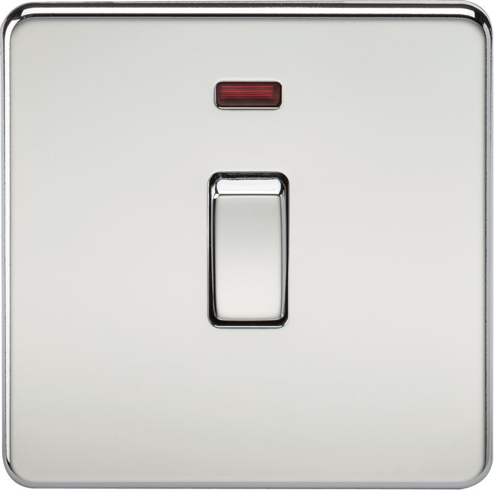 Knightsbridge MLA SF8341NPC Screwless 20A 1G DP Switch with Neon - Polished Chrome