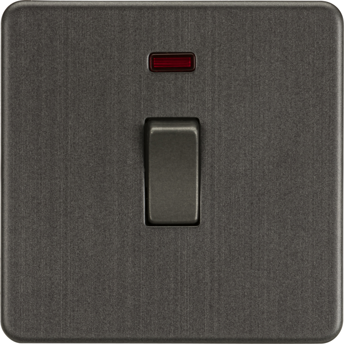 Knightsbridge MLA SF8341NSB Screwless 20A 1G DP Switch with Neon - Smoked Bronze