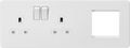 Knightsbridge MLA SFR192LMW Screwless 13A 2G DP Socket + 2G Modular Combination Plate - Matt White