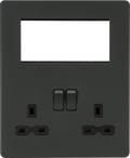 Knightsbridge MLA SFR194AT Screwless Small Multimedia Combination  Plate - Anthracite