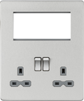 Knightsbridge MLA SFR194BCG Screwless Small Multimedia Combination  Plate - Brushed Chrome