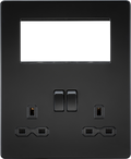 Knightsbridge MLA SFR194MBB Screwless Small Multimedia Combination  Plate - Matt Black