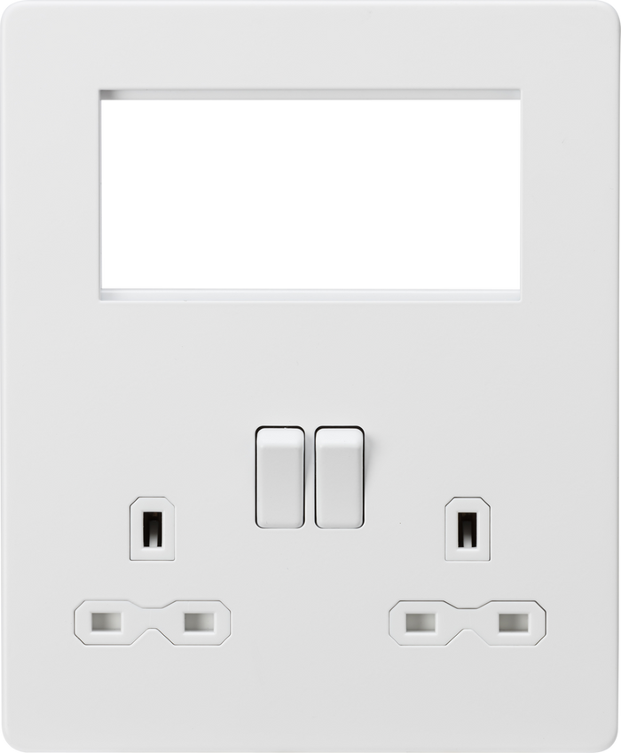 Knightsbridge MLA SFR194MW Screwless Small Multimedia Combination  Plate - Matt White