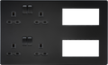 Knightsbridge MLA SFR298MBB Screwless Combination Plate - Matt Black