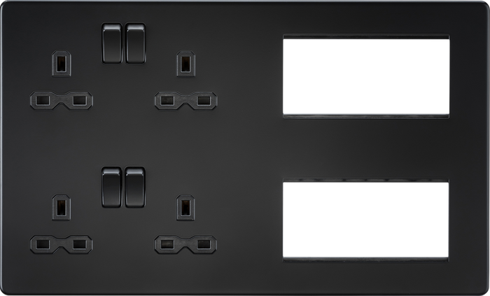 Knightsbridge MLA SFR298MBB Screwless Combination Plate - Matt Black
