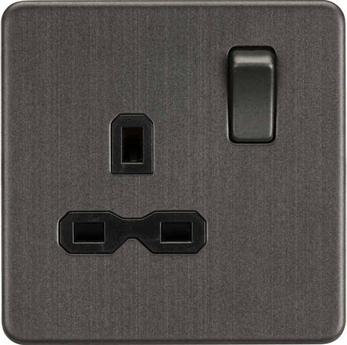 Knightsbridge MLA SFR7000SB Screwless 13A 1G DP switched socket - Smoked Bronze