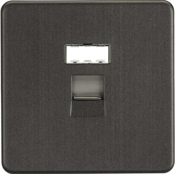Knightsbridge MLA SFRJ45SB Screwless RJ45 network outlet - Smoked Bronze