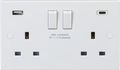 Knightsbridge MLA  SN9931D 13A 2G DP Switched Socket with Dual USB A+C [5V DC 3.1A shared] Max. 15.5W