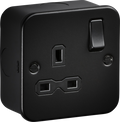 Knightsbridge MR7000TB MLA Metalclad 13A 1G DP Switched Socket - Textured Sand Black Finish