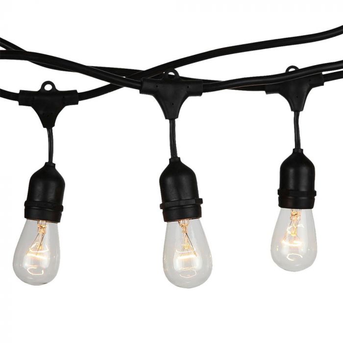 LUMiLiFe S17286 10 Light LED Outdoor String Filament Fitting (Bulbs Included) in Black