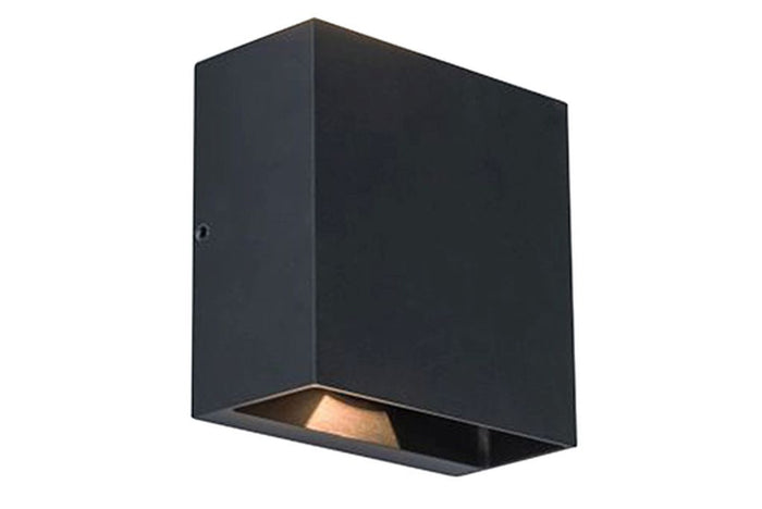 Lutec 5104003012 gemini beams ip54 integrated led wall light in matt black 400 lumen 3000k