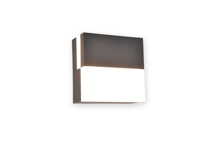 Lutec 5116202118 domino integrated led wall light 3000k dark grey