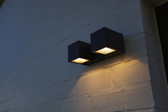Lutec 5117401118 fari integrated led wall light 3000k dark grey