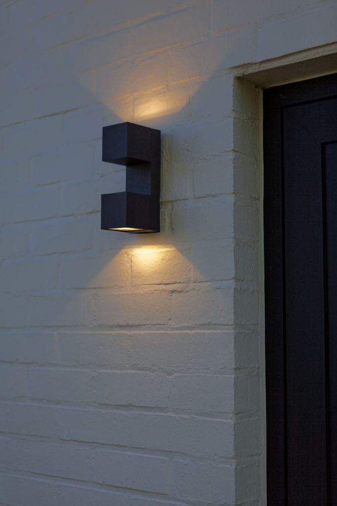 Lutec 5117401118 fari integrated led wall light 3000k dark grey