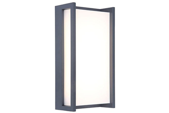 Lutec 5193001118 qubo ip54 integrated led wall light in dark grey 1100 lumen 3000k