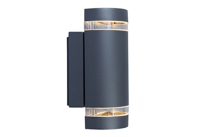 Lutec 5604011118 focus ip44 2x gu10 wall light in dark grey