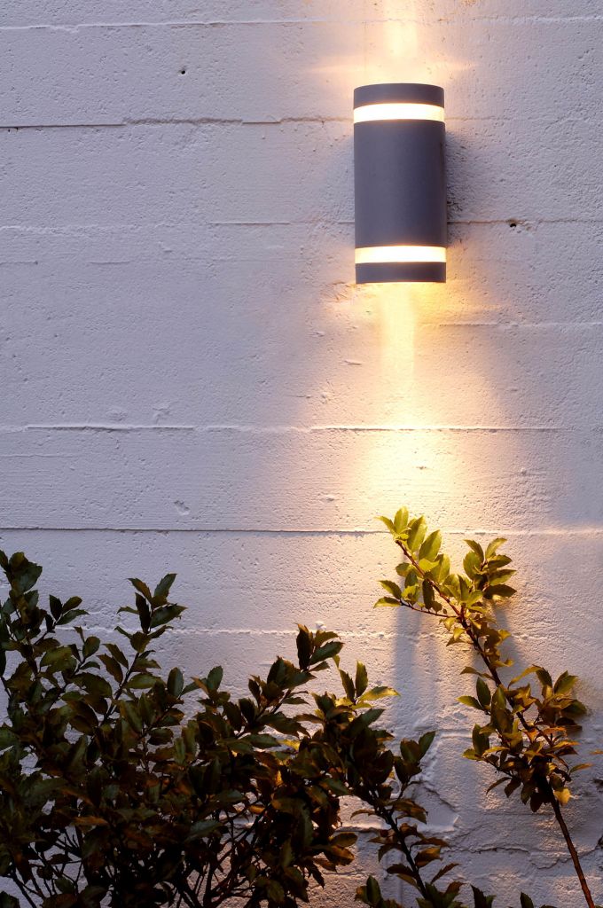 Lutec 5604011118 focus ip44 2x gu10 wall light in dark grey