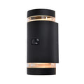 Lutec 5604014012 focus pir ip44 2x gu10 up & down wall light in matt black