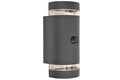 Lutec 5604014118 focus pir ip44 2x gu10 up & down wall light in dark grey