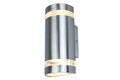 Lutec 5604021001 focus ip44 2x gu10 wall light in stainless steel