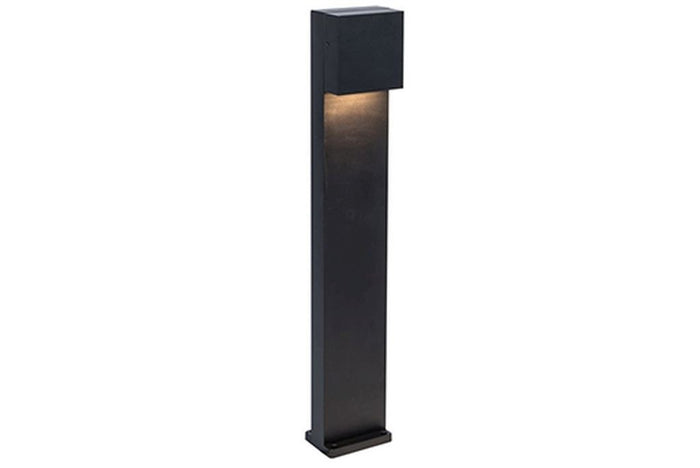 Lutec 7104002012 gemini xf ip54 integrated led bollard light in matt black 800 lumen 3000k