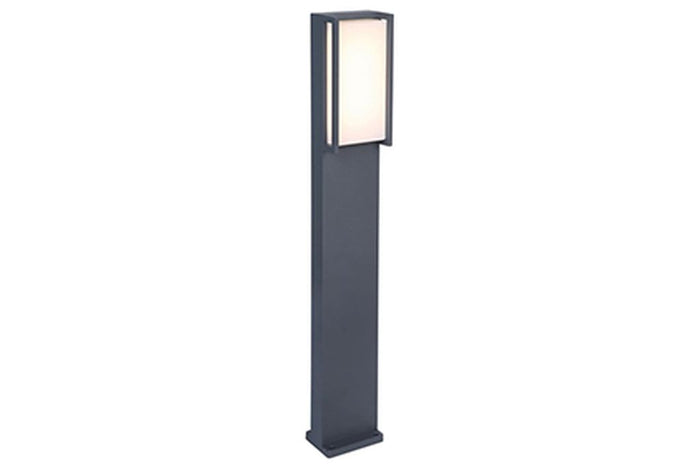 Lutec 7193001118 qubo ip54 integrated led bollard light in dark grey 1100 lumen 3000k