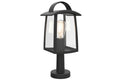 Lutec 7273604012 kelsey ip44 e27 pedestal light in black with clear glass