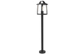 Lutec 7273605012 kelsey ip44 e27 bollard light in black with clear glass