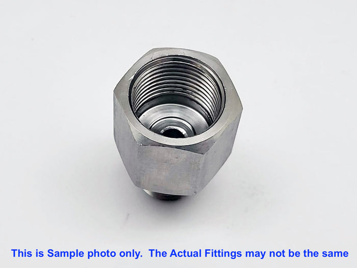 Stainless steel M14x1.5 female to M11x1.25 male sensor adaptor fitting for engine or sensor conversions.