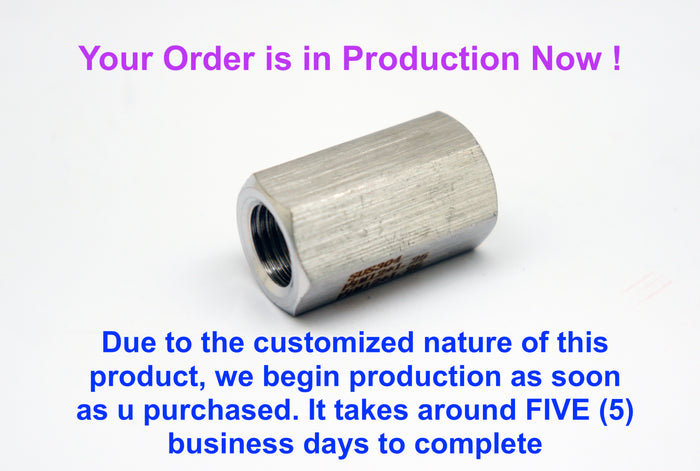 Stainless steel M18x1.5 female to BSP G 1/2 inch female sensor adaptor fitting for hydraulic or plumbing conversions.