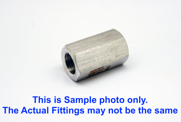 Stainless steel M22x1.5 female to BSP G 1/4 inch female sensor adaptor fitting for hydraulic or industrial use.