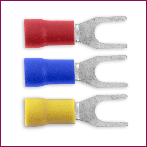 Mixed CTRR6 RED CRIMP TERMINALS 6.4mm Red Ring Pack of 100