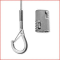 Mixed CW3-HOOK1 Snap Hook Fast Hang Kit 1m Drop (2mm wire) with Snap Hook + Wire Grip