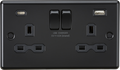 MLA Knightsbridge CL9940MBB 13A 2G SP Switched Socket with Dual USB A+C (5V DC 4.0A shared) - Matt Black with Black Insert