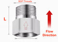 Stainless steel one way valve adaptor fitting with 1-inch female to male BSP connections, ideal for fluid or air systems.