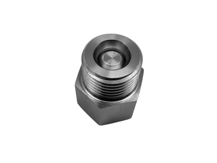 Stainless steel one way valve adaptor fitting with 1-inch BSP male to female connection, designed for fluid or air system conversion.