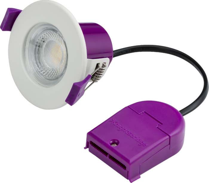 Pack of 10 Knightsbridge MLA CFR5CCT 230V IP65 5W Fire-Rated CCT LED Downlight