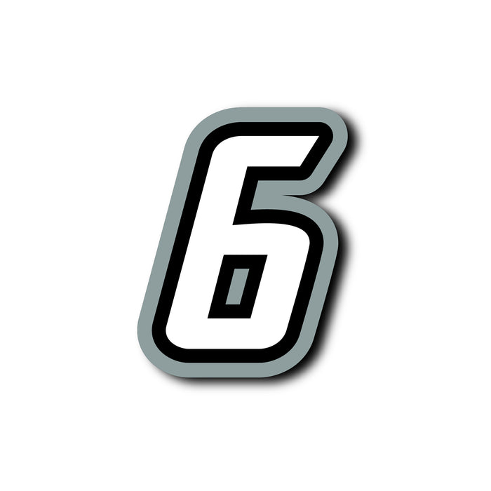 Three personalized MX dirt bike racing number stickers in black and white with N32 numbers from StickerBao, ideal for motorcycle racing.