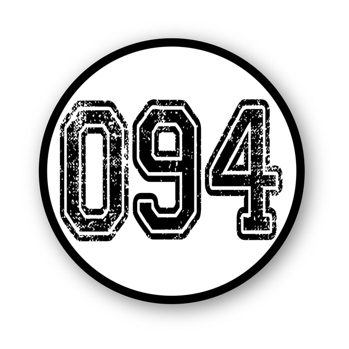 Two personalized race car sticker decals with bold outline and circle number design, perfect for customizing vehicles.