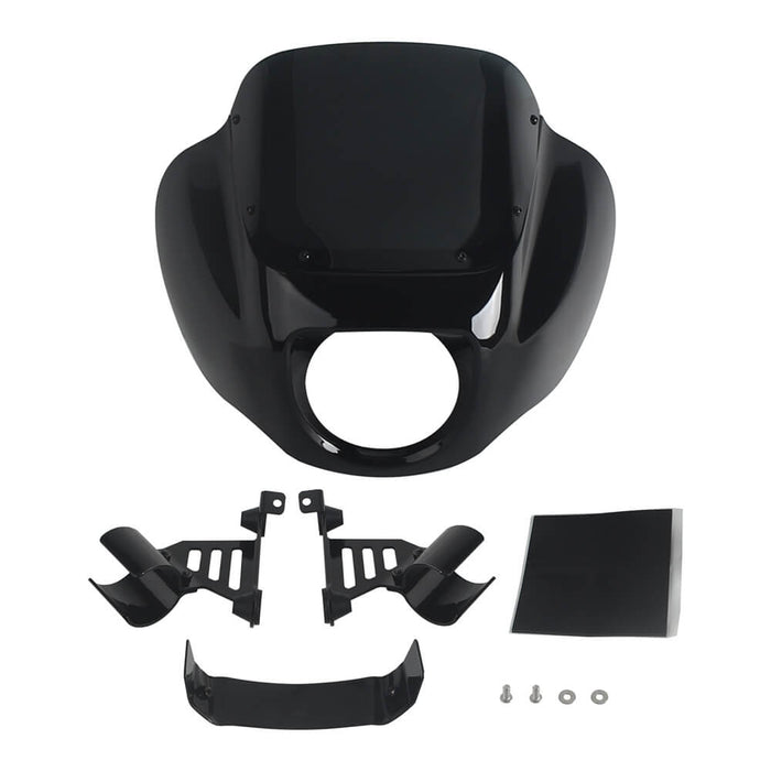 Pazoma quarter fairing bracket for Harley Softail Standard, Street Bob, Low Rider, FXLR 2018-2026, vehicle frame and headlight fairing.