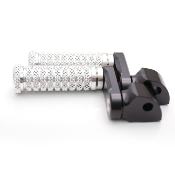 Ducati Panigale rear 40mm adjustable foot pegs by MC Motoparts, black extension foot pegs with pole design for enhanced riding comfort.