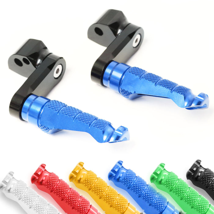 Rear 40mm adjustable foot pegs for Ducati Supersport 950 and Scrambler Nightshift by MC Motoparts, shown installed on motorcycle.