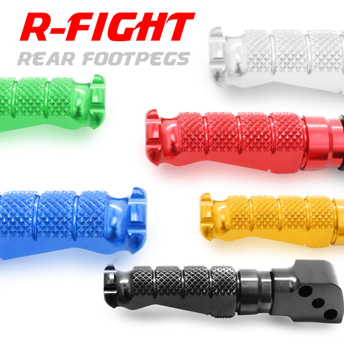 Rear MC Motoparts foot pegs for Ducati Supersport 950 Scrambler Nightshift, standard style, shown mounted on motorcycle.