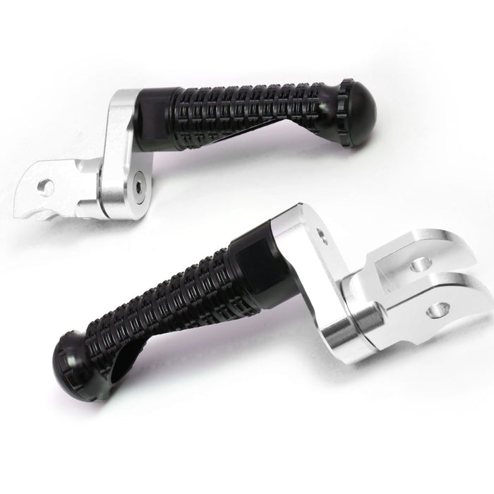 Black 25mm extension rear foot pegs for Honda CBR1000RR-R, CB125R, Rebel 500 by MC Motoparts, shown with adjustable design.