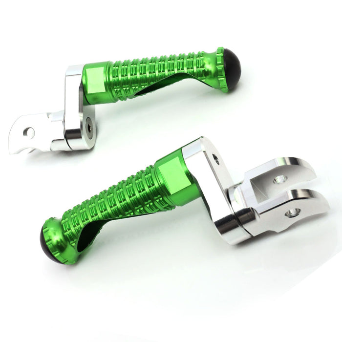 Rear 25mm adjustable M-PRO foot pegs for Honda CBR1000RR-R, CB125R, Rebel 500 by MC Motoparts, shown with metal finish.