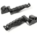 Rear 25mm adjustable foot pegs for Honda CBR1000RR-R, CB125R, Rebel 500 by MC Motoparts, shown in black with mounting hardware.