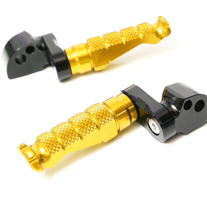 Rear 25mm adjustable foot pegs for Honda CBR1000RR-R, CB125R, Rebel 500 by MC Motoparts, designed for enhanced rider comfort.
