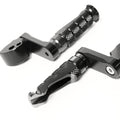 Rear 40mm adjustable extension foot pegs for Honda CBR1000RR-R, CB125R, Rebel 500 by MC Motoparts, featuring black finish.