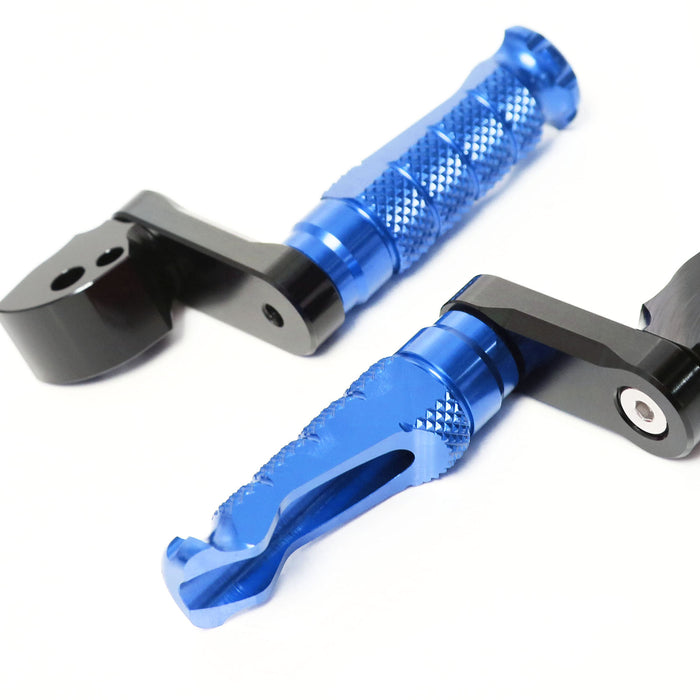 Rear 40mm adjustable extension foot pegs for Honda CBR1000RR-R, CB125R, Rebel 500 by MC Motoparts, designed for enhanced comfort.